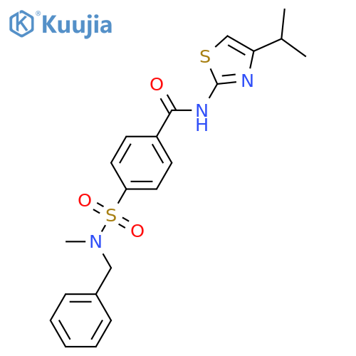 4-[benzyl(methyl)sulfamoyl]-N-(4-propan-2-yl-1,3-thiazol-2-yl)benzamide structure