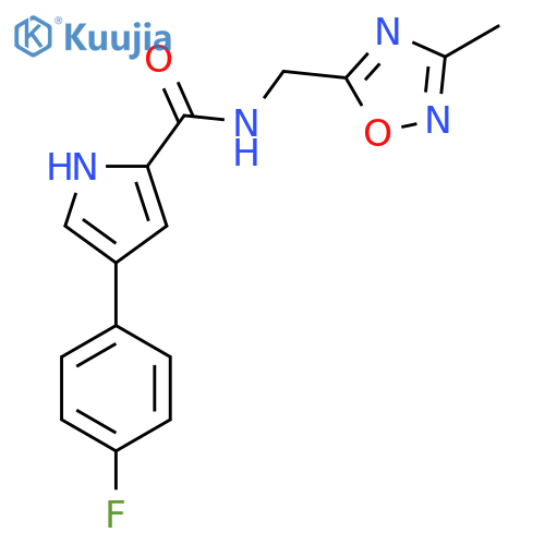 4-(4-fluorophenyl)-N-(3-methyl-1,2,4-oxadiazol-5-yl)methyl-1H-pyrrole-2-carboxamide structure