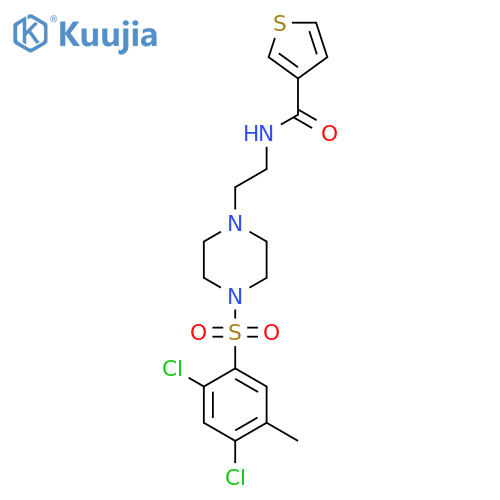 N-{2-4-(2,4-dichloro-5-methylbenzenesulfonyl)piperazin-1-ylethyl}thiophene-3-carboxamide structure