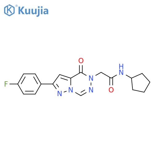 N-cyclopentyl-2-[2-(4-fluorophenyl)-4-oxo-4H,5H-pyrazolo[1,5-d][1,2,4]triazin-5-yl]acetamide structure