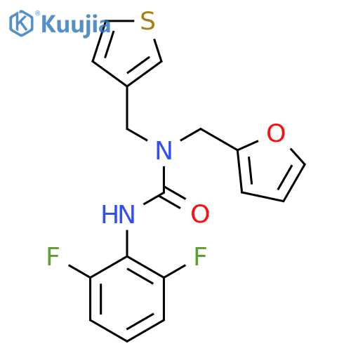 1-(2,6-difluorophenyl)-3-[(furan-2-yl)methyl]-3-[(thiophen-3-yl)methyl]urea structure