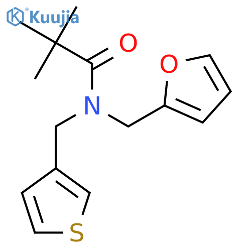 N-(furan-2-yl)methyl-2,2-dimethyl-N-(thiophen-3-yl)methylpropanamide structure