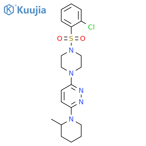 3-[4-(2-chlorobenzenesulfonyl)piperazin-1-yl]-6-(2-methylpiperidin-1-yl)pyridazine structure