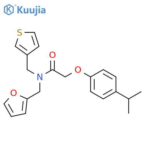 N-(furan-2-yl)methyl-2-4-(propan-2-yl)phenoxy-N-(thiophen-3-yl)methylacetamide structure