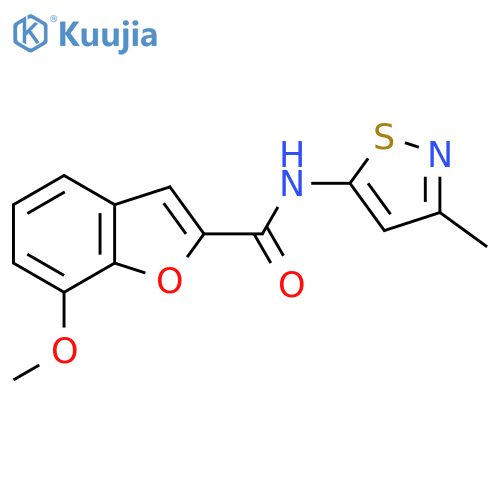 7-methoxy-N-(3-methyl-1,2-thiazol-5-yl)-1-benzofuran-2-carboxamide structure