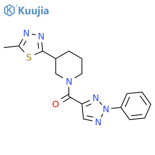 3-(5-methyl-1,3,4-thiadiazol-2-yl)-1-(2-phenyl-2H-1,2,3-triazole-4-carbonyl)piperidine structure
