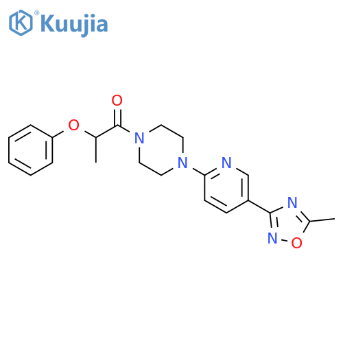 1-{4-[5-(5-methyl-1,2,4-oxadiazol-3-yl)pyridin-2-yl]piperazin-1-yl}-2-phenoxypropan-1-one structure