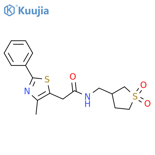 N-(1,1-dioxo-1lambda6-thiolan-3-yl)methyl-2-(4-methyl-2-phenyl-1,3-thiazol-5-yl)acetamide structure
