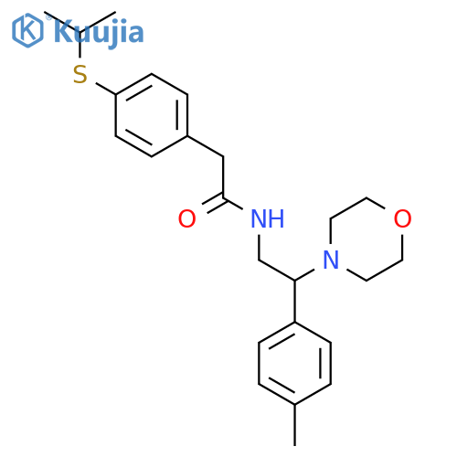 N-2-(4-methylphenyl)-2-(morpholin-4-yl)ethyl-2-4-(propan-2-ylsulfanyl)phenylacetamide structure
