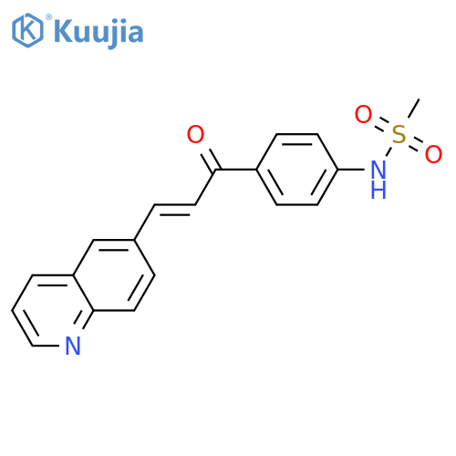 N-{4-[(2E)-3-(quinolin-6-yl)prop-2-enoyl]phenyl}methanesulfonamide structure