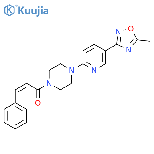 (2Z)-1-{4-5-(5-methyl-1,2,4-oxadiazol-3-yl)pyridin-2-ylpiperazin-1-yl}-3-phenylprop-2-en-1-one structure