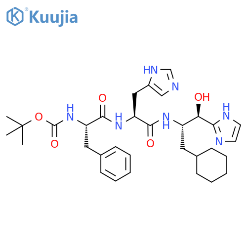 L-Histidinamide,N-[(1,1-dimethylethoxy)carbonyl]-L-phenylalanyl-Na-[1-(cyclohexylmethyl)-2-hydroxy-2-(1H-imidazol-2-yl)ethyl]-,[R-(R*,S*)]- (9CI) structure