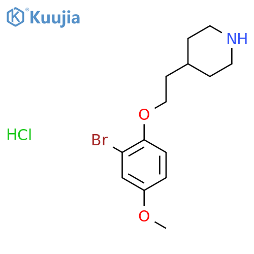 4-2-(2-Bromo-4-methoxyphenoxy)ethylpiperidinehydrochloride structure