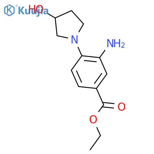 Ethyl 3-amino-4-(3-hydroxy-1-pyrrolidinyl)benzoate structure