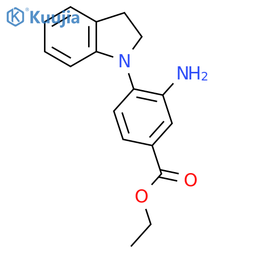 Ethyl 3-amino-4-(2,3-dihydro-1H-indol-1-yl)-benzoate structure