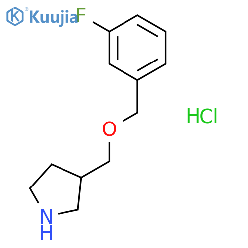 3-{(3-Fluorobenzyl)oxymethyl}pyrrolidinehydrochloride structure