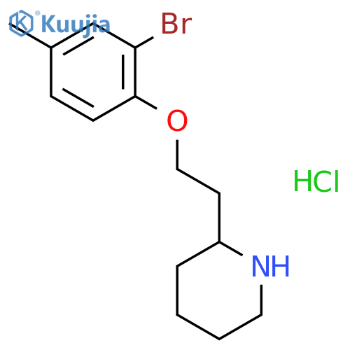 2-2-(2-Bromo-4-methylphenoxy)ethylpiperidinehydrochloride structure
