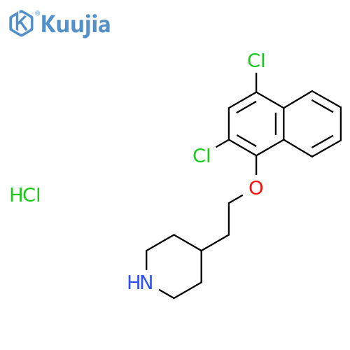 4-{2-(2,4-Dichloro-1-naphthyl)oxy-ethyl}piperidine hydrochloride structure