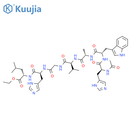 L-Leucine,N-acetyl-L-histidyl-L-tryptophyl-L-alanyl-L-valylglycyl-L-histidyl-, ethylester structure