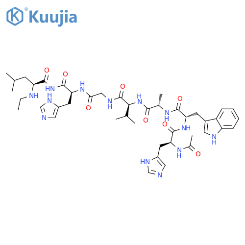 L-Leucinamide,N-acetyl-L-histidyl-L-tryptophyl-L-alanyl-L-valylglycyl-L-histidyl-N-ethyl-(9CI) structure