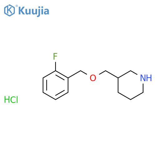 3-{(2-Fluorobenzyl)oxymethyl}piperidinehydrochloride structure