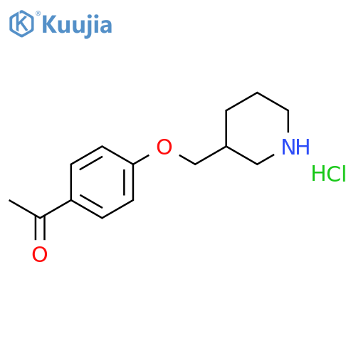 1-[4-(3-Piperidinylmethoxy)phenyl]-1-ethanone hydrochloride structure