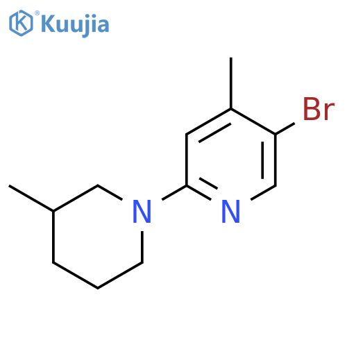 5-Bromo-4-methyl-2-(3-methyl-1-piperidinyl)-pyridine structure