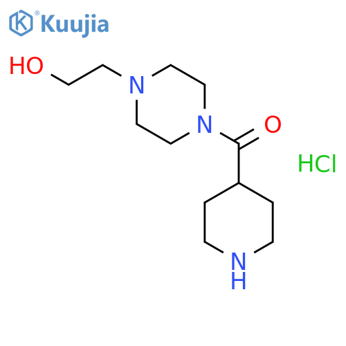 4-(2-Hydroxyethyl)-1-piperazinyl(4-piperidinyl)-methanone hydrochloride structure