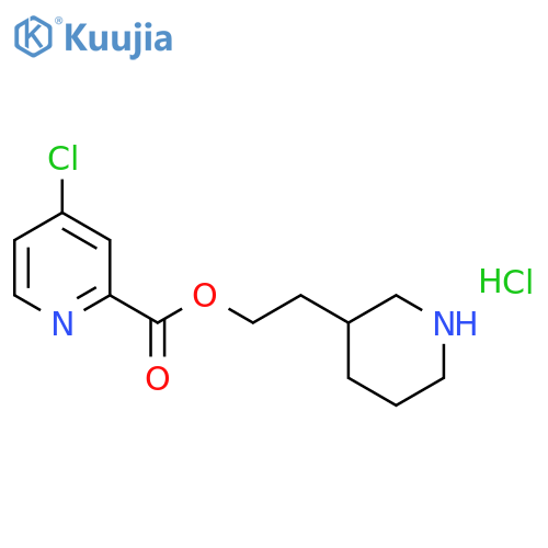 2-(3-Piperidinyl)ethyl 4-chloro-2-pyridinecarboxylate hydrochloride structure