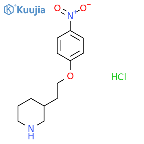 3-[2-(4-Nitrophenoxy)ethyl]piperidine hydrochloride structure