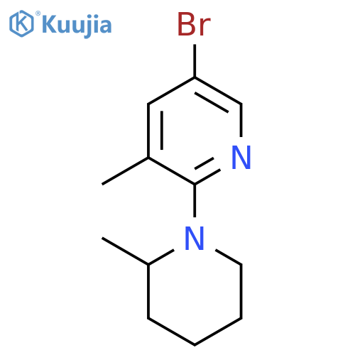 5-Bromo-3-methyl-2-(2-methyl-1-piperidinyl)-pyridine structure