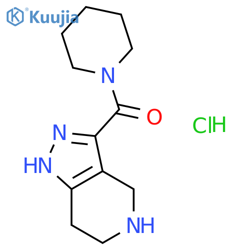 1-Piperidinyl(4,5,6,7-tetrahydro-1H-pyrazolo-4,3-cpyridin-3-yl)methanone hydrochloride structure