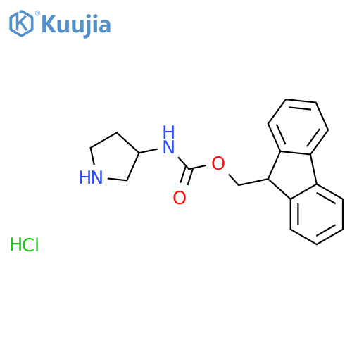 9H-fluoren-9-ylmethyl N-pyrrolidin-3-ylcarbamate;hydrochloride structure