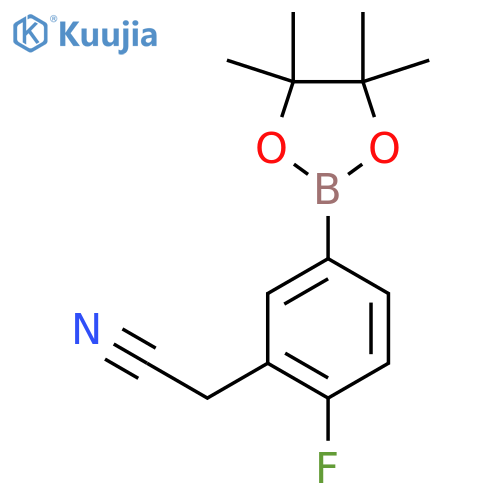 3-Cyanomethyl-4-fluorobenzeneboronic acid pinacol ester structure