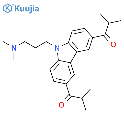 1,1'-(9-(3-(Dimethylamino)propyl)-9H-carbazole-3,6-diyl)bis(2-methylpropan-1-one) structure