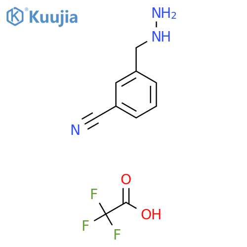 3-(Hydrazinylmethyl)benzonitrile 2,2,2-trifluoroacetate structure