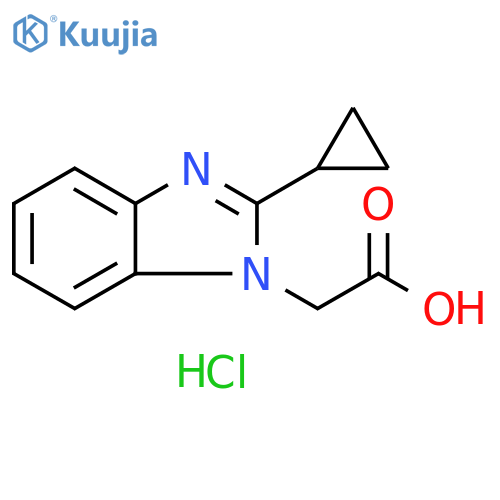 2-(2-cyclopropyl-1H-1,3-benzodiazol-1-yl)acetic acid hydrochloride structure
