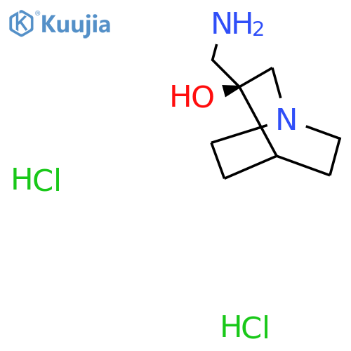 (3S)-3-(aminomethyl)-1-azabicyclo[2.2.2]octan-3-ol dihydrochloride structure