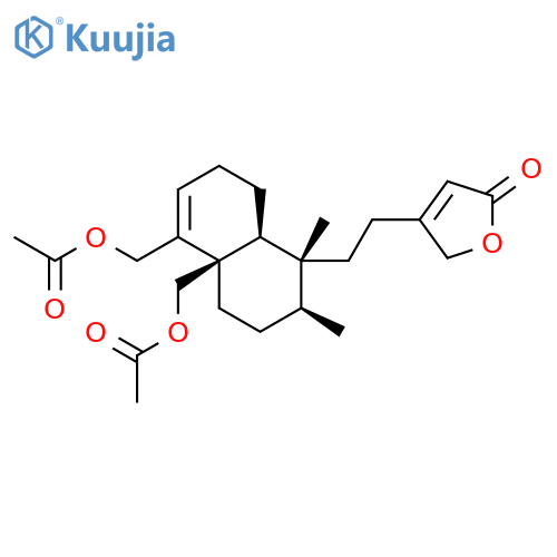2(5H)-Furanone,4-[2-[4a,5-bis[(acetyloxy)methyl]-1,2,3,4,4a,7,8,8a-octahydro-1,2-dimethyl-1-naphthalenyl]ethyl]-,[1S-(1a,2b,4ab,8aa)]- (9CI) structure