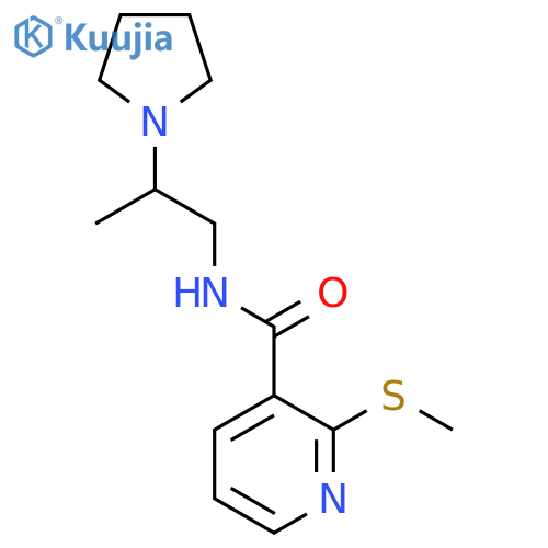 2-(methylsulfanyl)-N-2-(pyrrolidin-1-yl)propylpyridine-3-carboxamide structure