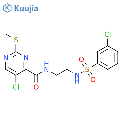 5-Chloro-N-[2-[[(3-chlorophenyl)sulfonyl]amino]ethyl]-2-(methylthio)-4-pyrimidinecarboxamide structure