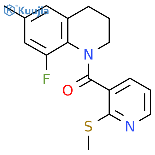 8-Fluoro-6-methyl-1-[2-(methylsulfanyl)pyridine-3-carbonyl]-1,2,3,4-tetrahydroquinoline structure