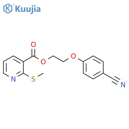 2-(4-Cyanophenoxy)ethyl 2-(methylthio)-3-pyridinecarboxylate structure