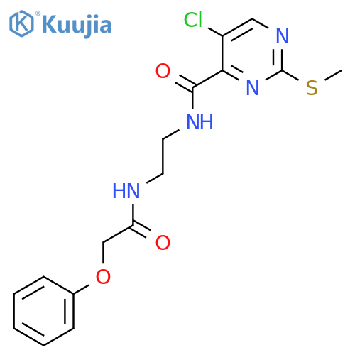 N-(2-{[5-chloro-2-(methylsulfanyl)pyrimidin-4-yl]formamido}ethyl)-2-phenoxyacetamide structure