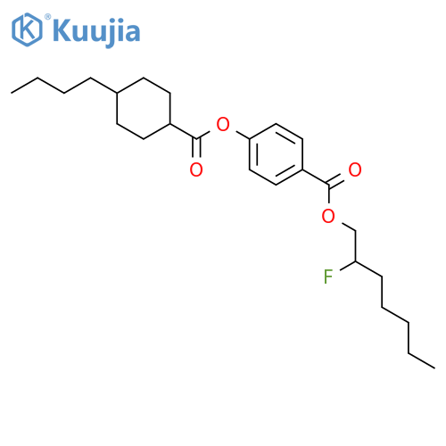 Benzoic acid, 4-[[(4-butylcyclohexyl)carbonyl]oxy]-, 2-fluoroheptyl ester structure