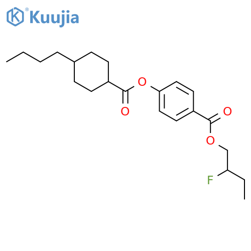 Benzoic acid, 4-[[(4-butylcyclohexyl)carbonyl]oxy]-, 2-fluorobutyl ester structure