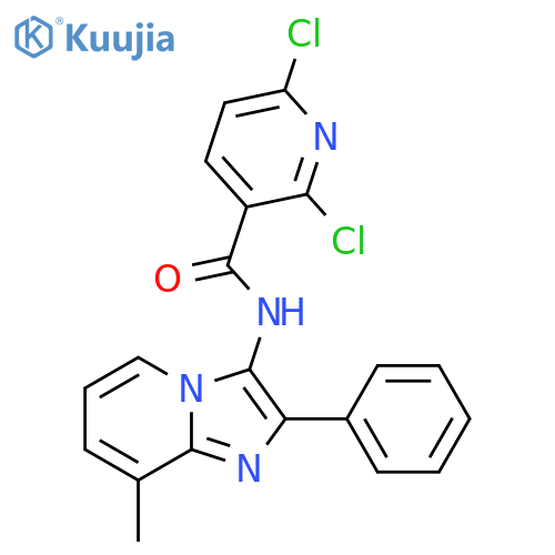 2,6-dichloro-N-{8-methyl-2-phenylimidazo[1,2-a]pyridin-3-yl}pyridine-3-carboxamide structure