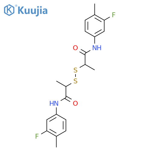 N-(3-fluoro-4-methylphenyl)-2-({1-[(3-fluoro-4-methylphenyl)carbamoyl]ethyl}disulfanyl)propanamide structure