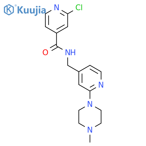 2-chloro-N-{[2-(4-methylpiperazin-1-yl)pyridin-4-yl]methyl}pyridine-4-carboxamide structure
