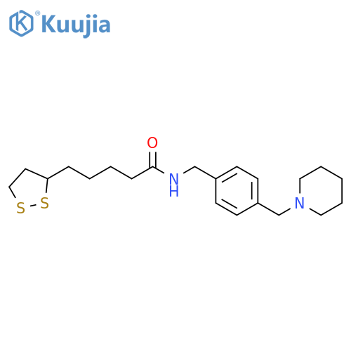 5-(1,2-dithiolan-3-yl)-N-({4-[(piperidin-1-yl)methyl]phenyl}methyl)pentanamide structure